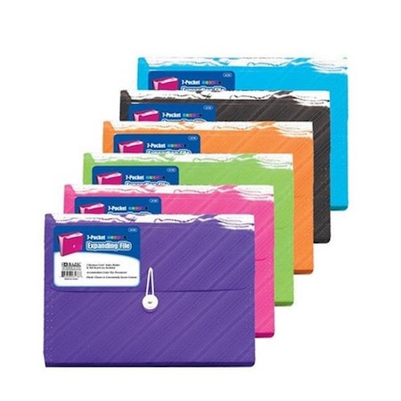 Bazic Products Bazic 3176  Translucent 7-Pocket Letter Size Poly Expanding File Pack of 12 3176
